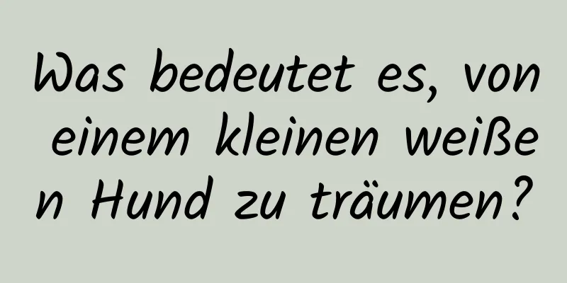 Was bedeutet es, von einem kleinen weißen Hund zu träumen?