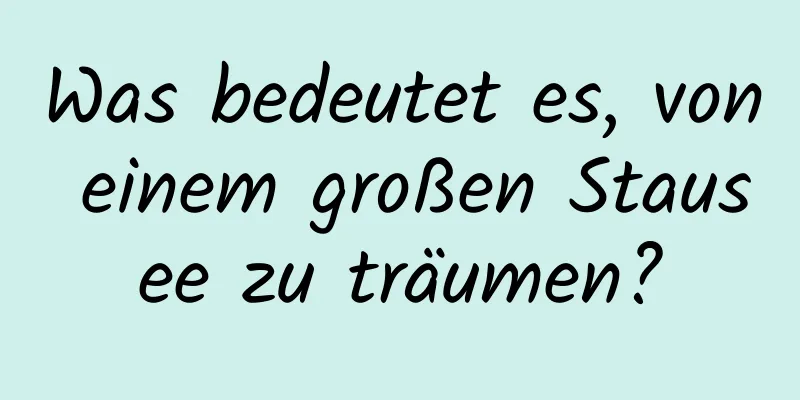 Was bedeutet es, von einem großen Stausee zu träumen?