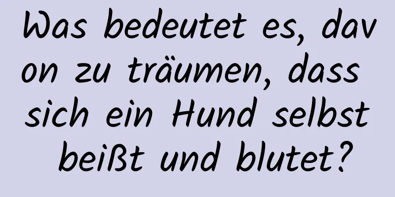 Was bedeutet es, davon zu träumen, dass sich ein Hund selbst beißt und blutet?