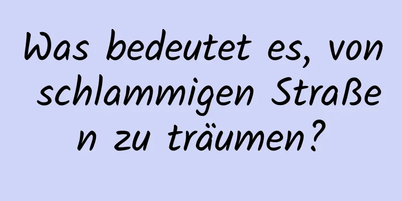 Was bedeutet es, von schlammigen Straßen zu träumen?