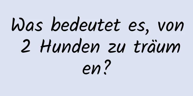 Was bedeutet es, von 2 Hunden zu träumen?