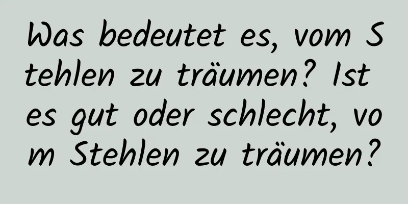 Was bedeutet es, vom Stehlen zu träumen? Ist es gut oder schlecht, vom Stehlen zu träumen?