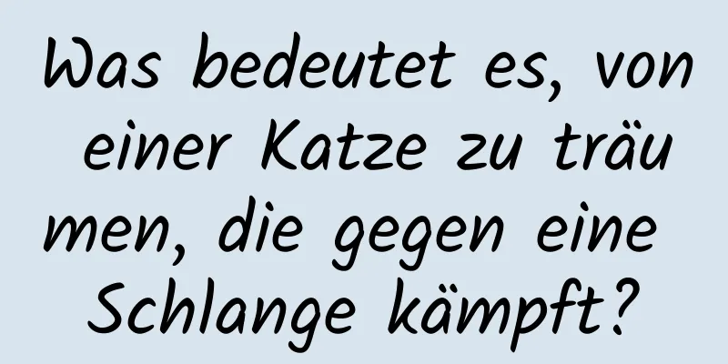 Was bedeutet es, von einer Katze zu träumen, die gegen eine Schlange kämpft?