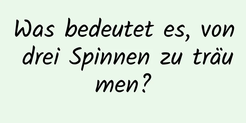 Was bedeutet es, von drei Spinnen zu träumen?