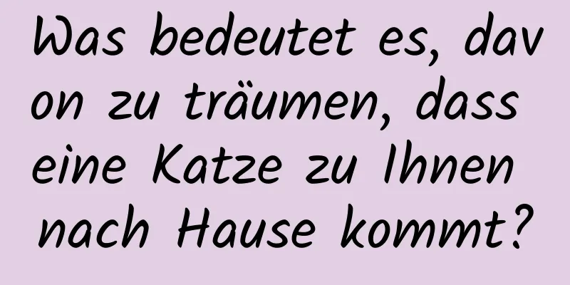 Was bedeutet es, davon zu träumen, dass eine Katze zu Ihnen nach Hause kommt?