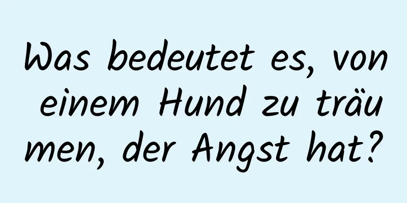 Was bedeutet es, von einem Hund zu träumen, der Angst hat?