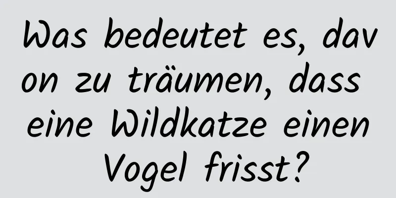 Was bedeutet es, davon zu träumen, dass eine Wildkatze einen Vogel frisst?