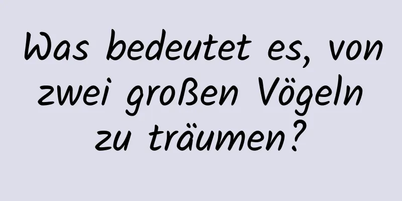 Was bedeutet es, von zwei großen Vögeln zu träumen?