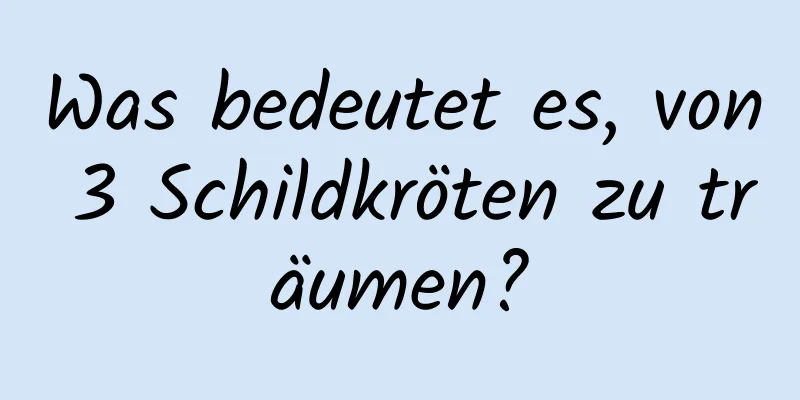 Was bedeutet es, von 3 Schildkröten zu träumen?