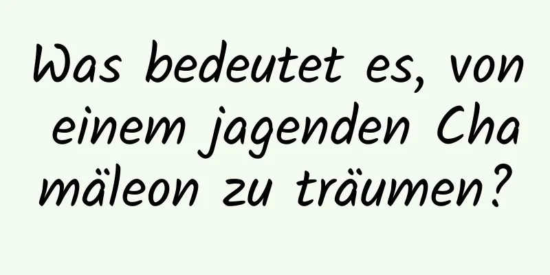 Was bedeutet es, von einem jagenden Chamäleon zu träumen?