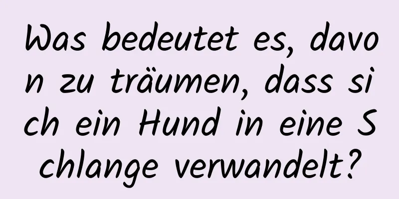 Was bedeutet es, davon zu träumen, dass sich ein Hund in eine Schlange verwandelt?