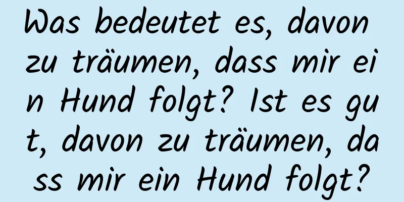 Was bedeutet es, davon zu träumen, dass mir ein Hund folgt? Ist es gut, davon zu träumen, dass mir ein Hund folgt?