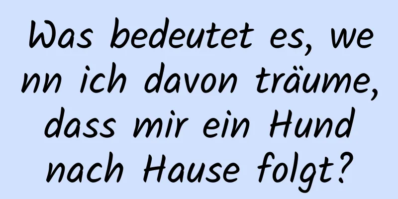 Was bedeutet es, wenn ich davon träume, dass mir ein Hund nach Hause folgt?