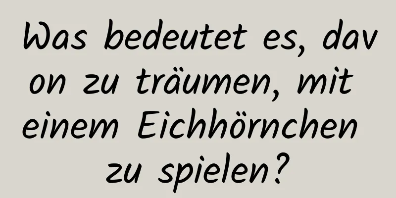 Was bedeutet es, davon zu träumen, mit einem Eichhörnchen zu spielen?