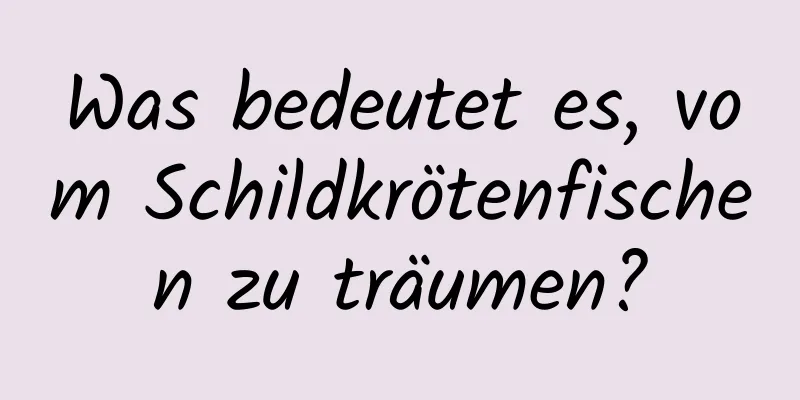 Was bedeutet es, vom Schildkrötenfischen zu träumen?