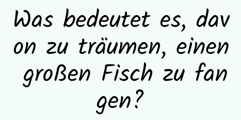 Was bedeutet es, davon zu träumen, einen großen Fisch zu fangen?