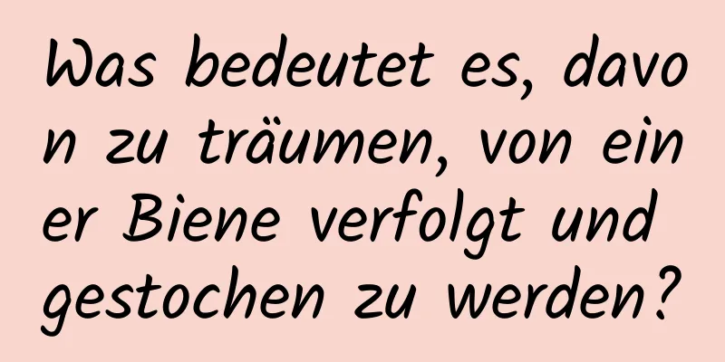 Was bedeutet es, davon zu träumen, von einer Biene verfolgt und gestochen zu werden?