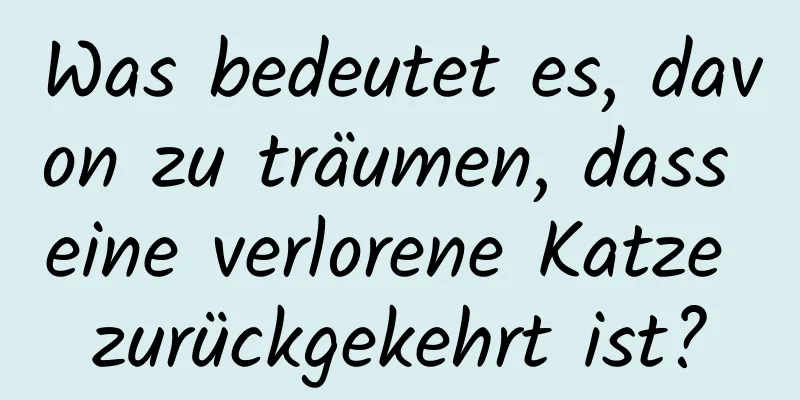 Was bedeutet es, davon zu träumen, dass eine verlorene Katze zurückgekehrt ist?