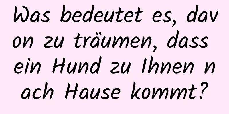 Was bedeutet es, davon zu träumen, dass ein Hund zu Ihnen nach Hause kommt?