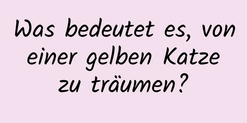 Was bedeutet es, von einer gelben Katze zu träumen?