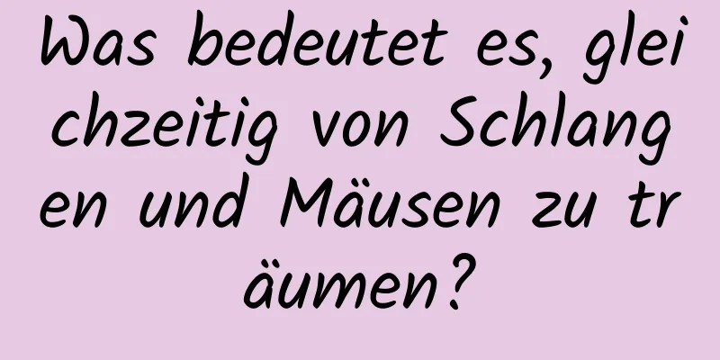 Was bedeutet es, gleichzeitig von Schlangen und Mäusen zu träumen?