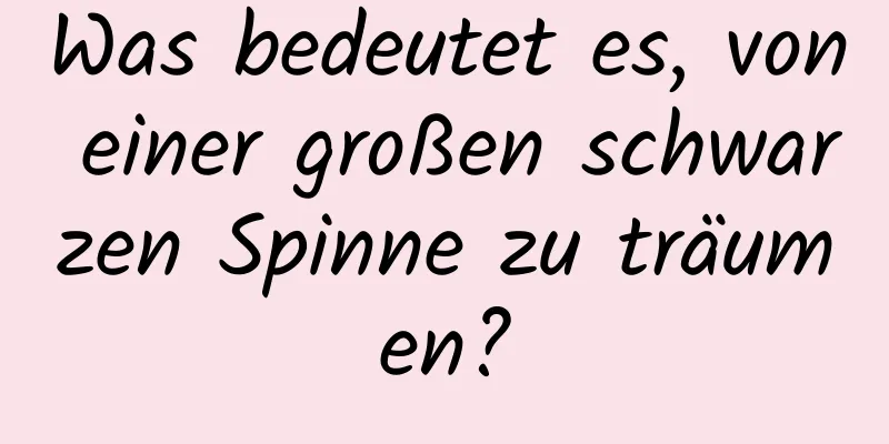 Was bedeutet es, von einer großen schwarzen Spinne zu träumen?