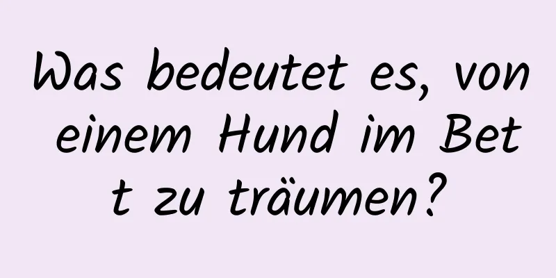 Was bedeutet es, von einem Hund im Bett zu träumen?