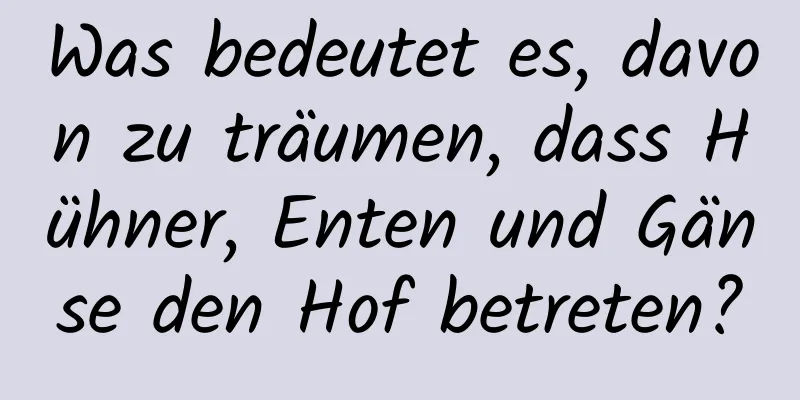 Was bedeutet es, davon zu träumen, dass Hühner, Enten und Gänse den Hof betreten?