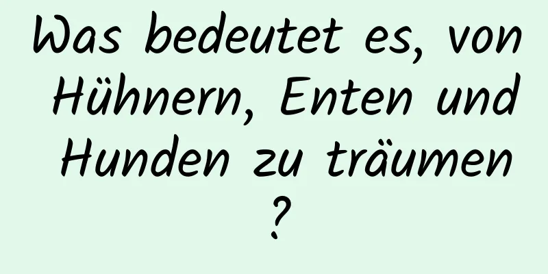 Was bedeutet es, von Hühnern, Enten und Hunden zu träumen?