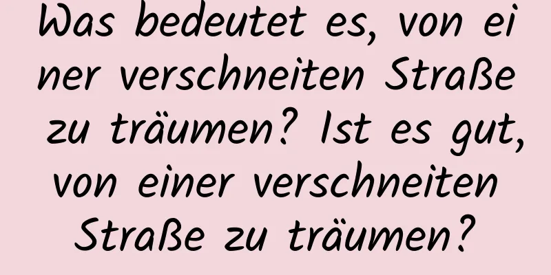 Was bedeutet es, von einer verschneiten Straße zu träumen? Ist es gut, von einer verschneiten Straße zu träumen?