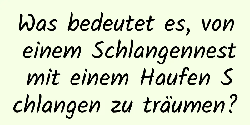 Was bedeutet es, von einem Schlangennest mit einem Haufen Schlangen zu träumen?