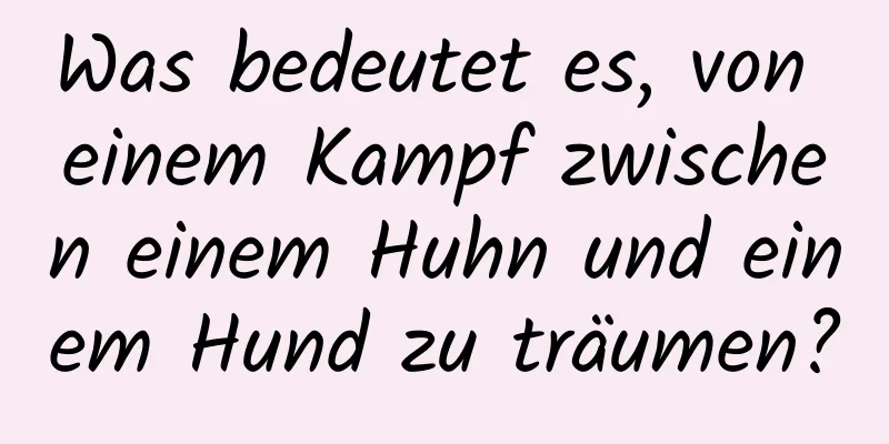 Was bedeutet es, von einem Kampf zwischen einem Huhn und einem Hund zu träumen?