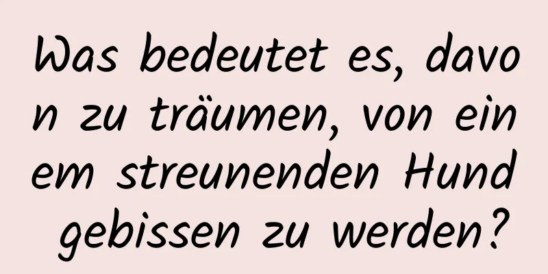 Was bedeutet es, davon zu träumen, von einem streunenden Hund gebissen zu werden?