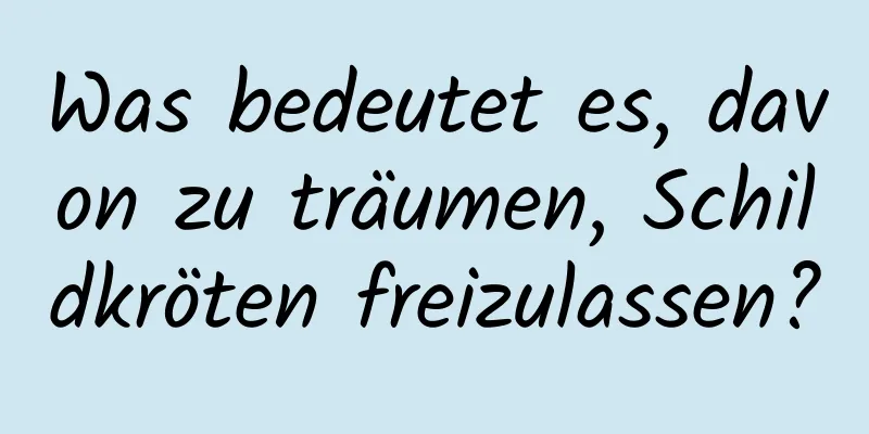 Was bedeutet es, davon zu träumen, Schildkröten freizulassen?