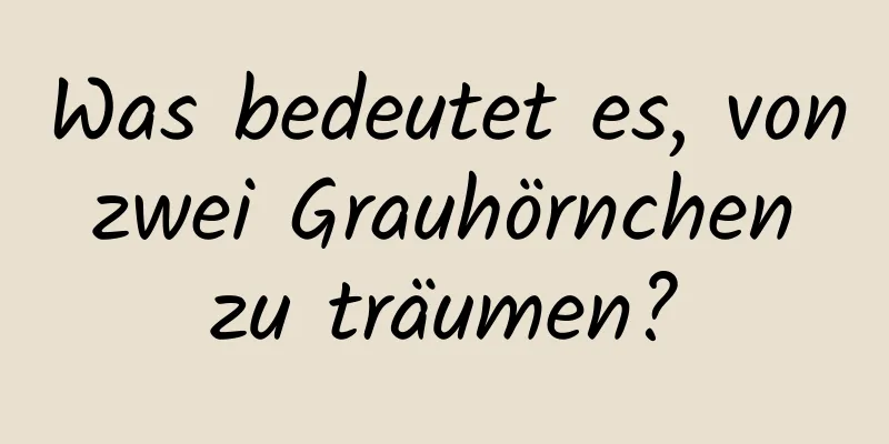 Was bedeutet es, von zwei Grauhörnchen zu träumen?