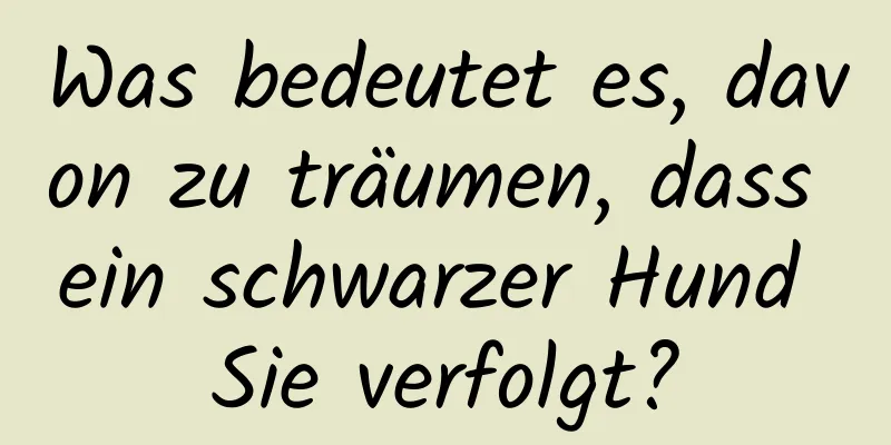 Was bedeutet es, davon zu träumen, dass ein schwarzer Hund Sie verfolgt?