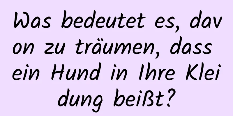 Was bedeutet es, davon zu träumen, dass ein Hund in Ihre Kleidung beißt?