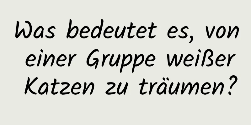 Was bedeutet es, von einer Gruppe weißer Katzen zu träumen?