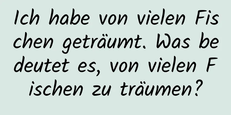 Ich habe von vielen Fischen geträumt. Was bedeutet es, von vielen Fischen zu träumen?