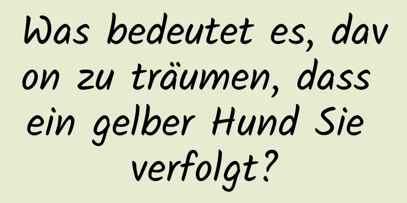 Was bedeutet es, davon zu träumen, dass ein gelber Hund Sie verfolgt?