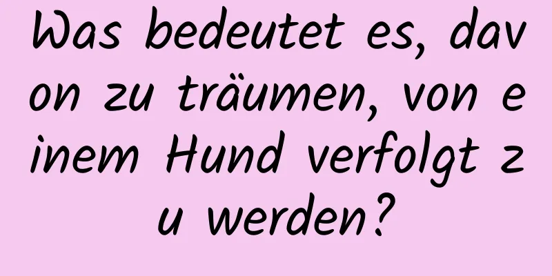 Was bedeutet es, davon zu träumen, von einem Hund verfolgt zu werden?