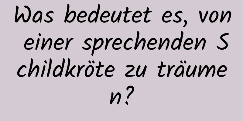 Was bedeutet es, von einer sprechenden Schildkröte zu träumen?