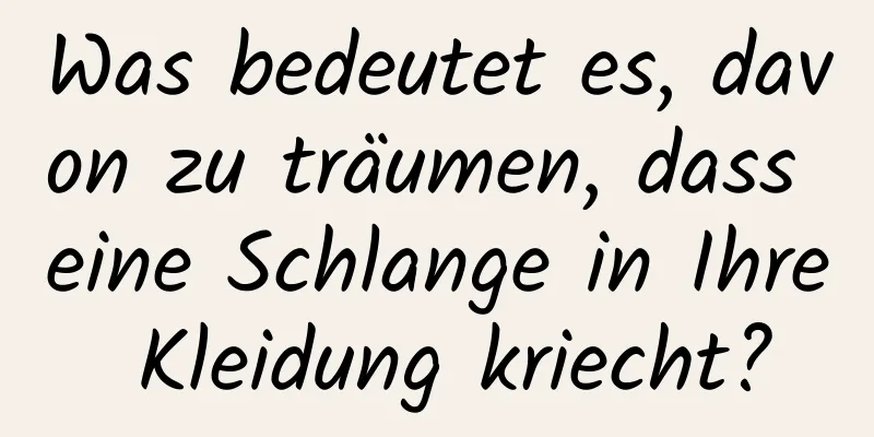 Was bedeutet es, davon zu träumen, dass eine Schlange in Ihre Kleidung kriecht?