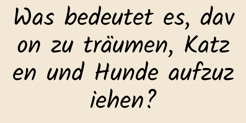 Was bedeutet es, davon zu träumen, Katzen und Hunde aufzuziehen?