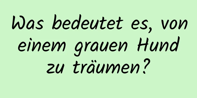 Was bedeutet es, von einem grauen Hund zu träumen?