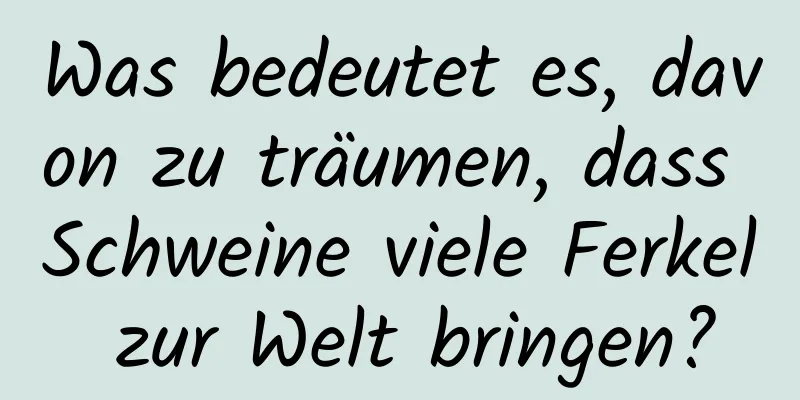 Was bedeutet es, davon zu träumen, dass Schweine viele Ferkel zur Welt bringen?