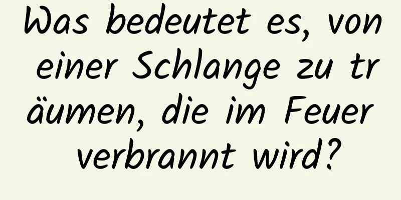 Was bedeutet es, von einer Schlange zu träumen, die im Feuer verbrannt wird?