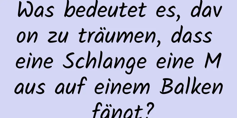 Was bedeutet es, davon zu träumen, dass eine Schlange eine Maus auf einem Balken fängt?