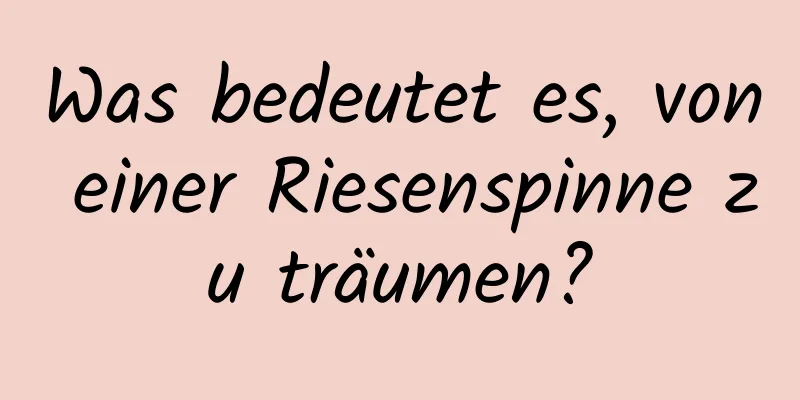 Was bedeutet es, von einer Riesenspinne zu träumen?