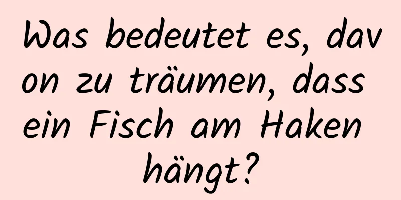 Was bedeutet es, davon zu träumen, dass ein Fisch am Haken hängt?